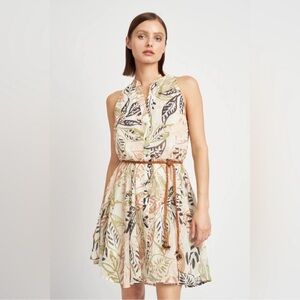 En Saison Nina Tropical Print Mini Dress Large
